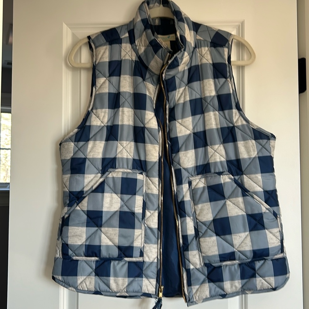 Navy and white vest